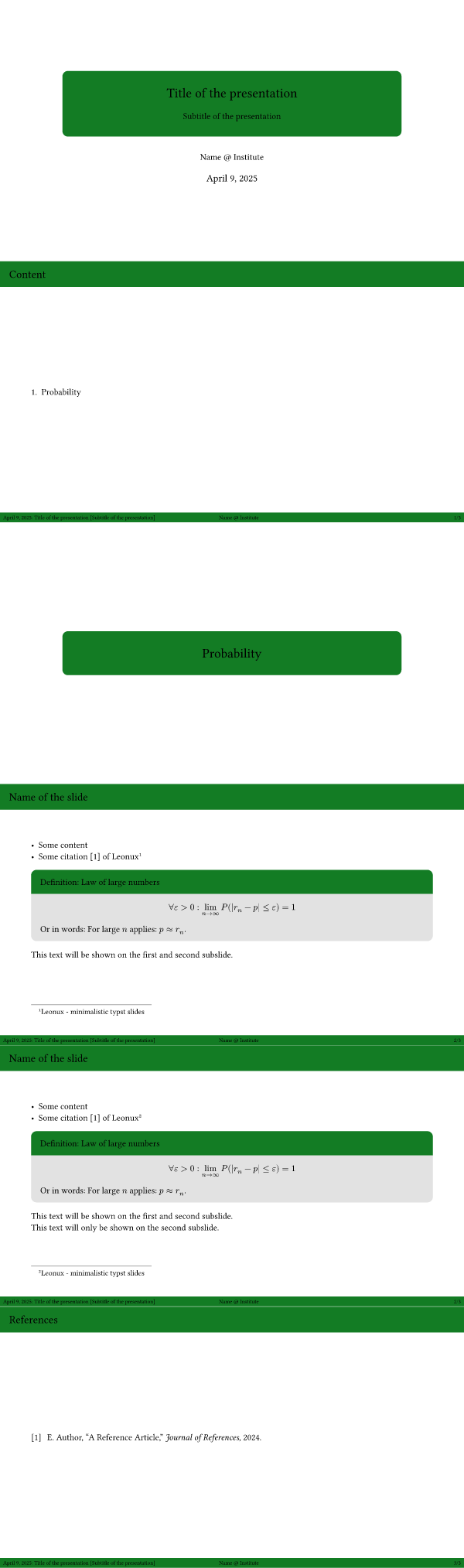 Leonux template preview